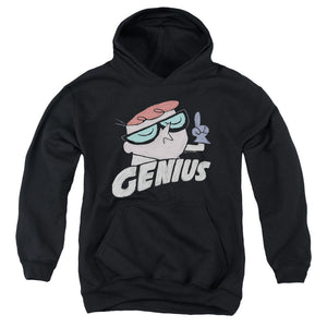 AN OFFCIALLY LICENSED DEXTERS LABORATORY GENIUS YOUTH HOODIE BLACK