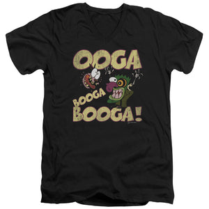 AN OFFCIALLY LICENSED COURAGE OOGA BOOGA BOOGA MEN'S V-NECK T-SHIRT BLACK