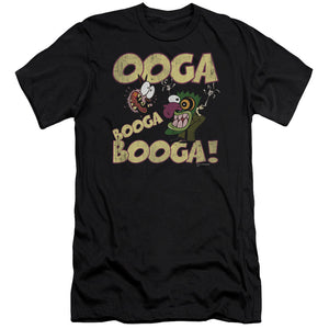AN OFFCIALLY LICENSED COURAGE OOGA BOOGA BOOGA MEN'S PREMIUM SLIM FIT T-SHIRT BLACK