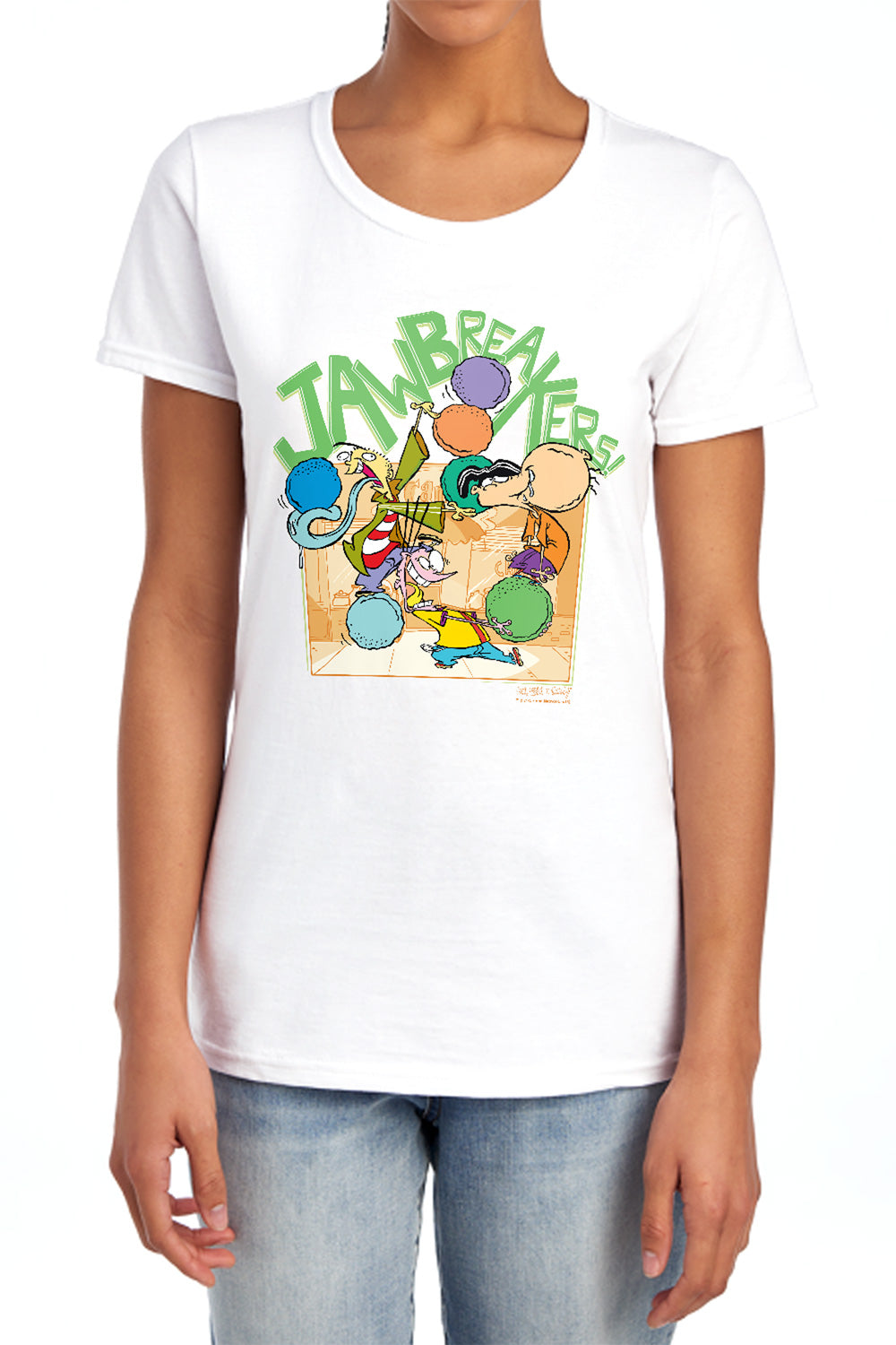 AN OFFCIALLY LICENSED ED EDD N EDDY JAWBREAKERS WOMEN'S REGULAR FIT T-SHIRT BANANA