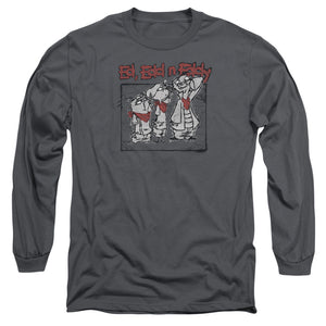 AN OFFCIALLY LICENSED ED EDD N EDDY STAND BY ME MEN'S LONG SLEEVE T-SHIRT CHARCOAL