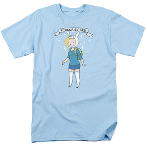 AN OFFCIALLY LICENSED ADVENTURE TIME FIONNA & CAKE MEN'S REGULAR FIT T-SHIRT LIGHT BLUE