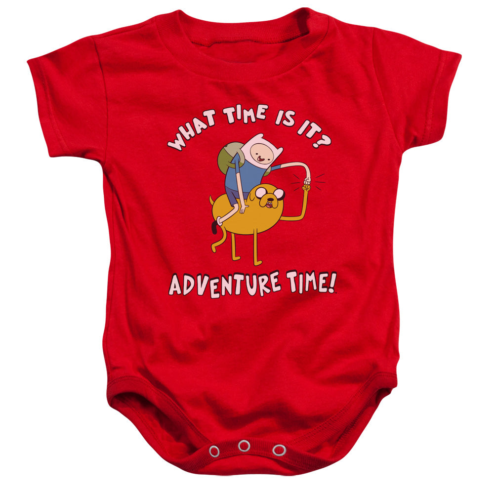 AN OFFCIALLY LICENSED ADVENTURE TIME RIDE BUMP BABY BODYSUIT RED