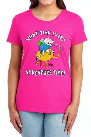 AN OFFCIALLY LICENSED ADVENTURE TIME RIDE BUMP WOMEN'S REGULAR FIT T-SHIRT RED