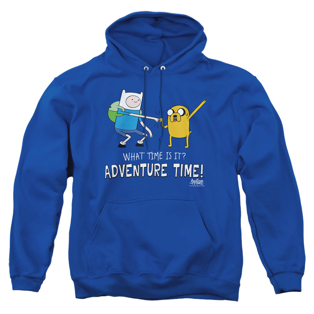 AN OFFCIALLY LICENSED ADVENTURE TIME FIST BUMP ADULT UNISEX PULLOVER HOODIE ROYAL