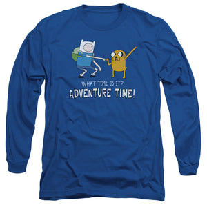 AN OFFCIALLY LICENSED ADVENTURE TIME FIST BUMP MEN'S LONG SLEEVE T-SHIRT ROYAL