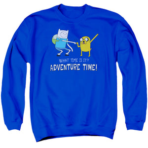 AN OFFCIALLY LICENSED ADVENTURE TIME FIST BUMP ADULT UNISEX CREWNECK SWEATSHIRT ROYAL