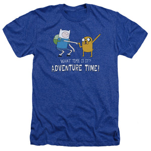 AN OFFCIALLY LICENSED ADVENTURE TIME FIST BUMP MEN'S HEATHER T-SHIRT ROYAL