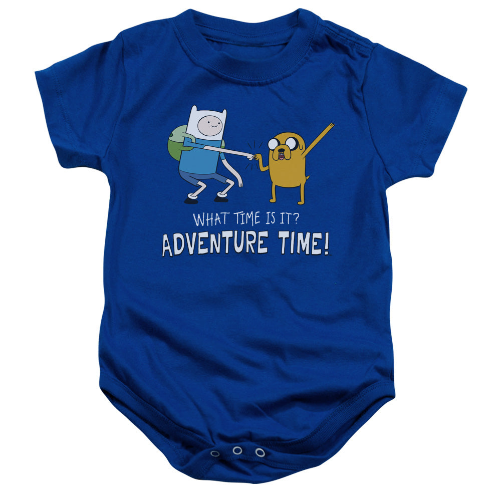AN OFFCIALLY LICENSED ADVENTURE TIME FIST BUMP BABY BODYSUIT ROYAL
