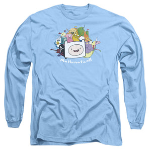 AN OFFCIALLY LICENSED ADVENTURE TIME MATHEMATICAL MEN'S LONG SLEEVE T-SHIRT CAROLINA BLUE