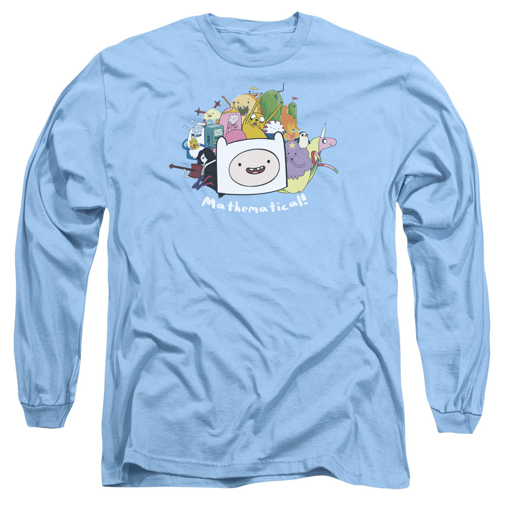 AN OFFCIALLY LICENSED ADVENTURE TIME MATHEMATICAL MEN'S LONG SLEEVE T-SHIRT CAROLINA BLUE