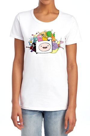 AN OFFCIALLY LICENSED ADVENTURE TIME MATHEMATICAL WOMEN'S REGULAR FIT T-SHIRT CAROLINA BLUE