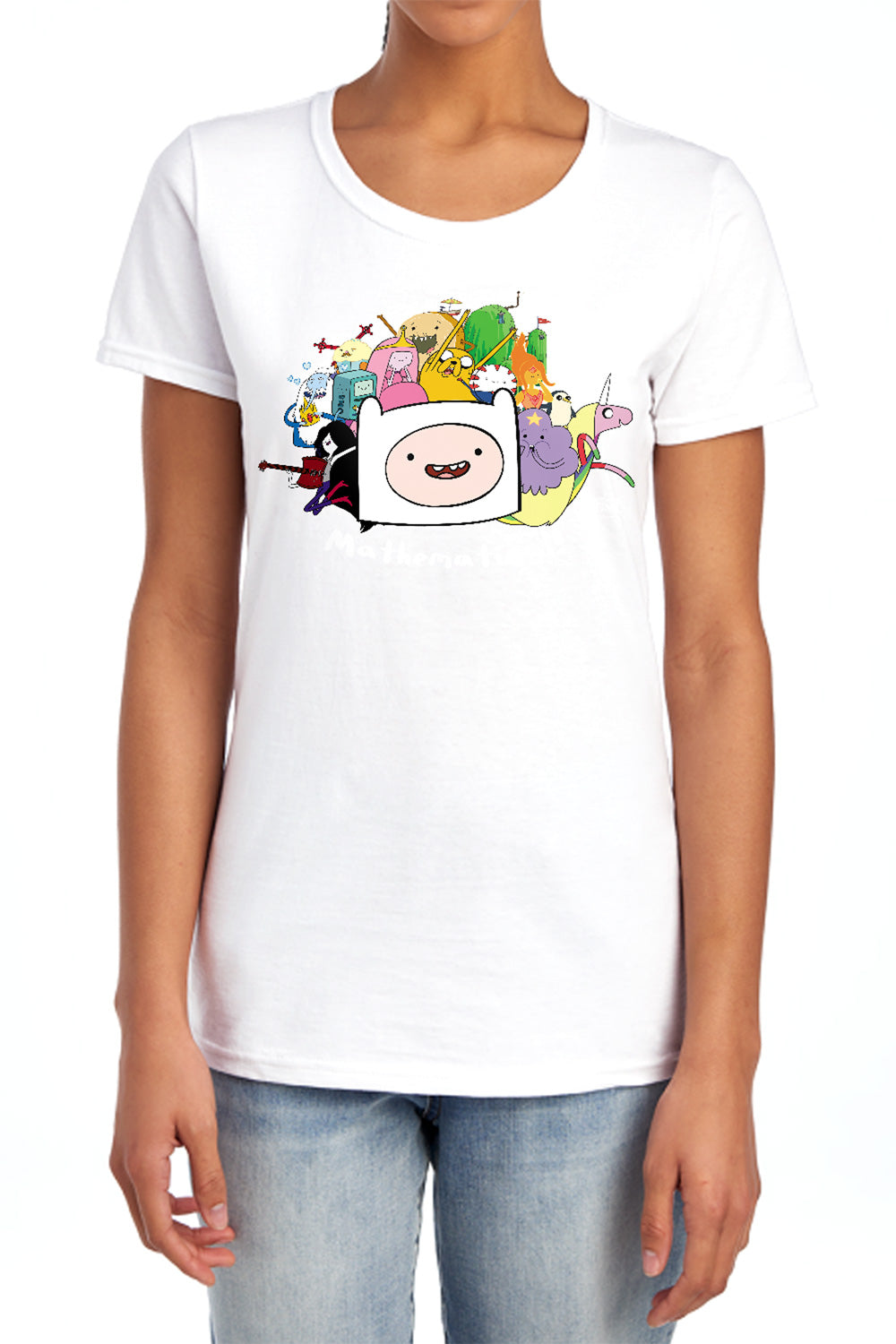 AN OFFCIALLY LICENSED ADVENTURE TIME MATHEMATICAL WOMEN'S REGULAR FIT T-SHIRT CAROLINA BLUE