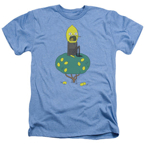 AN OFFCIALLY LICENSED ADVENTURE TIME LEMONGRAB MEN'S HEATHER T-SHIRT LIGHT BLUE