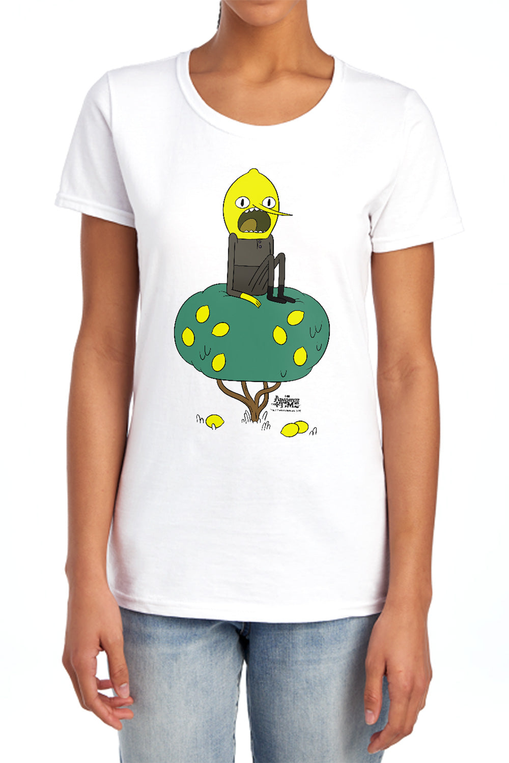 AN OFFCIALLY LICENSED ADVENTURE TIME LEMONGRAB WOMEN'S REGULAR FIT T-SHIRT LIGHT BLUE