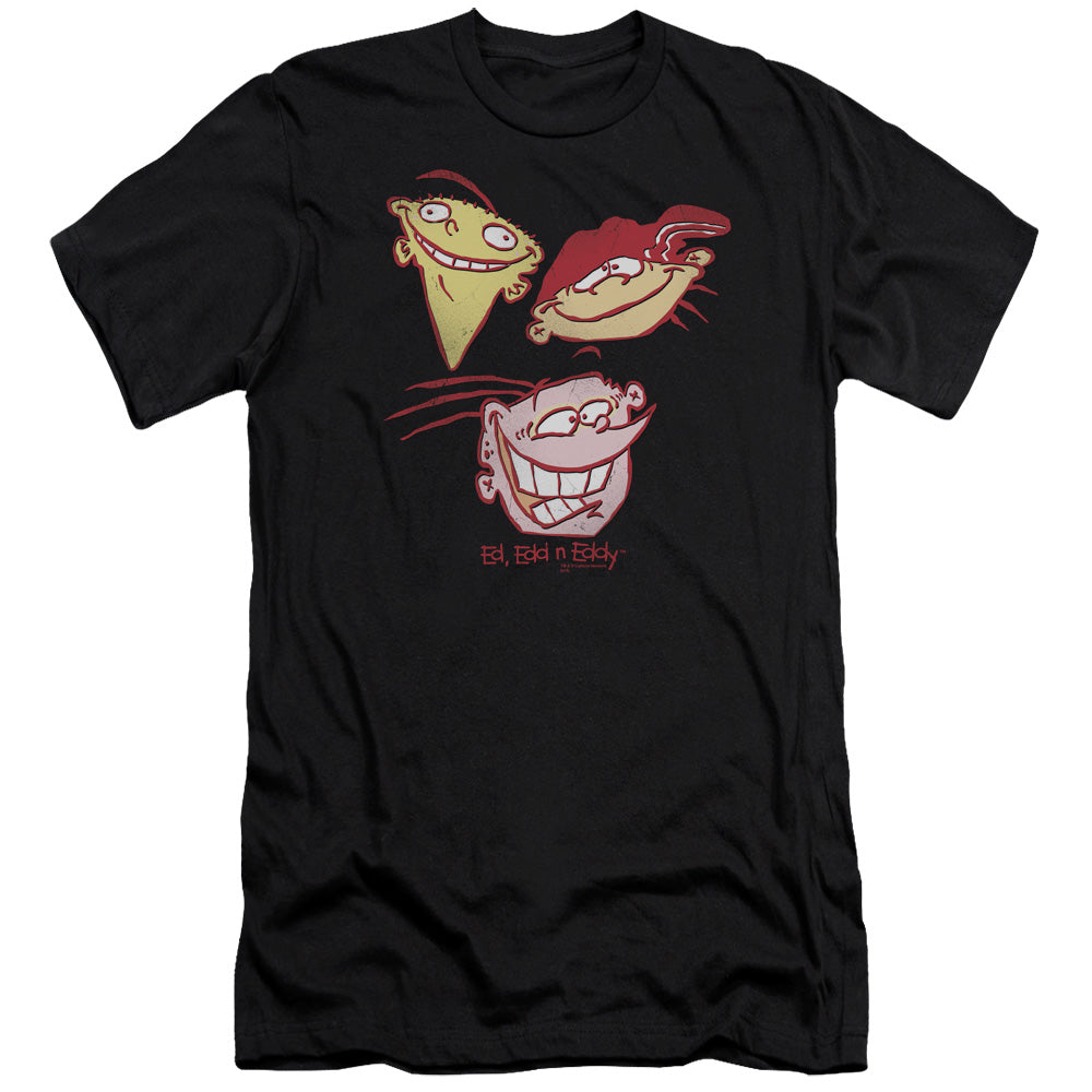 AN OFFCIALLY LICENSED ED EDD EDDY THREE HEADS MEN'S PREMIUM SLIM FIT T-SHIRT BLACK