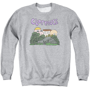 AN OFFCIALLY LICENSED CLARENCE GANG ADULT UNISEX CREWNECK SWEATSHIRT ATHLETIC HEATHER