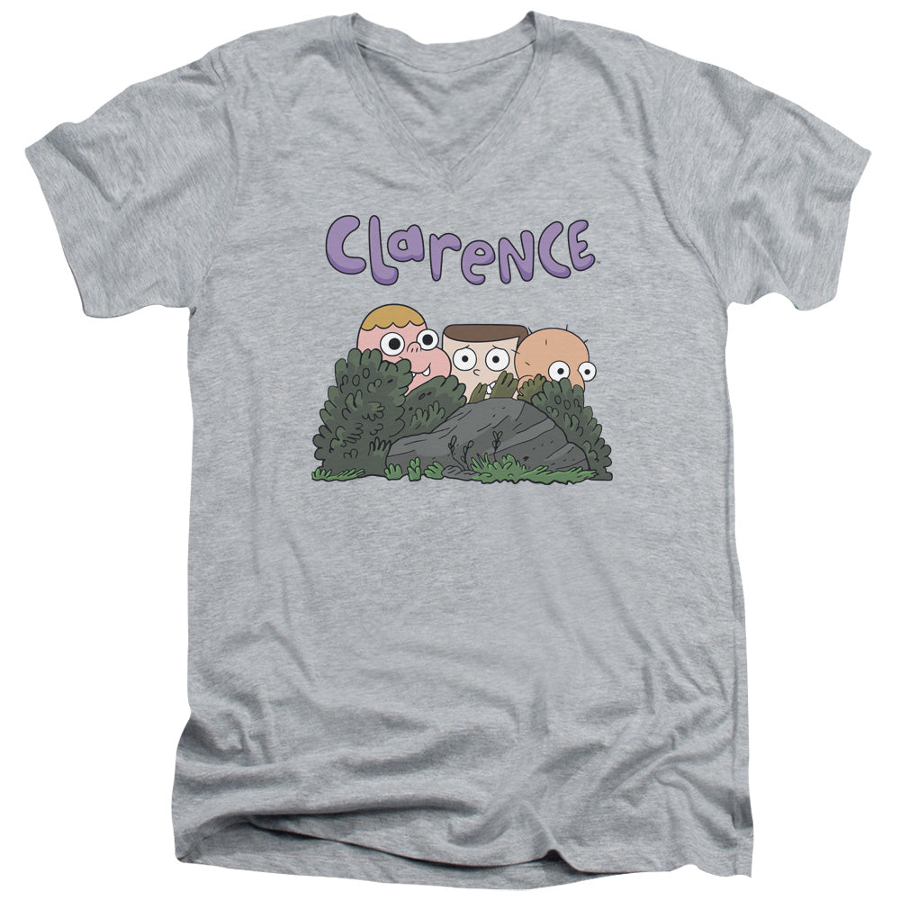 AN OFFCIALLY LICENSED CLARENCE GANG MEN'S V-NECK T-SHIRT ATHLETIC HEATHER