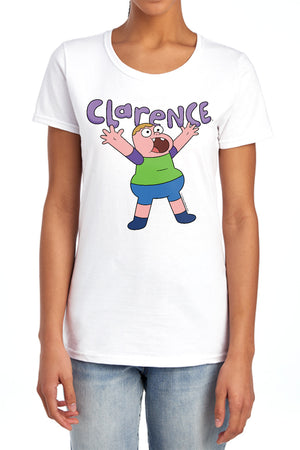 AN OFFCIALLY LICENSED CLARENCE WHOO WOMEN'S REGULAR FIT T-SHIRT LIGHT BLUE