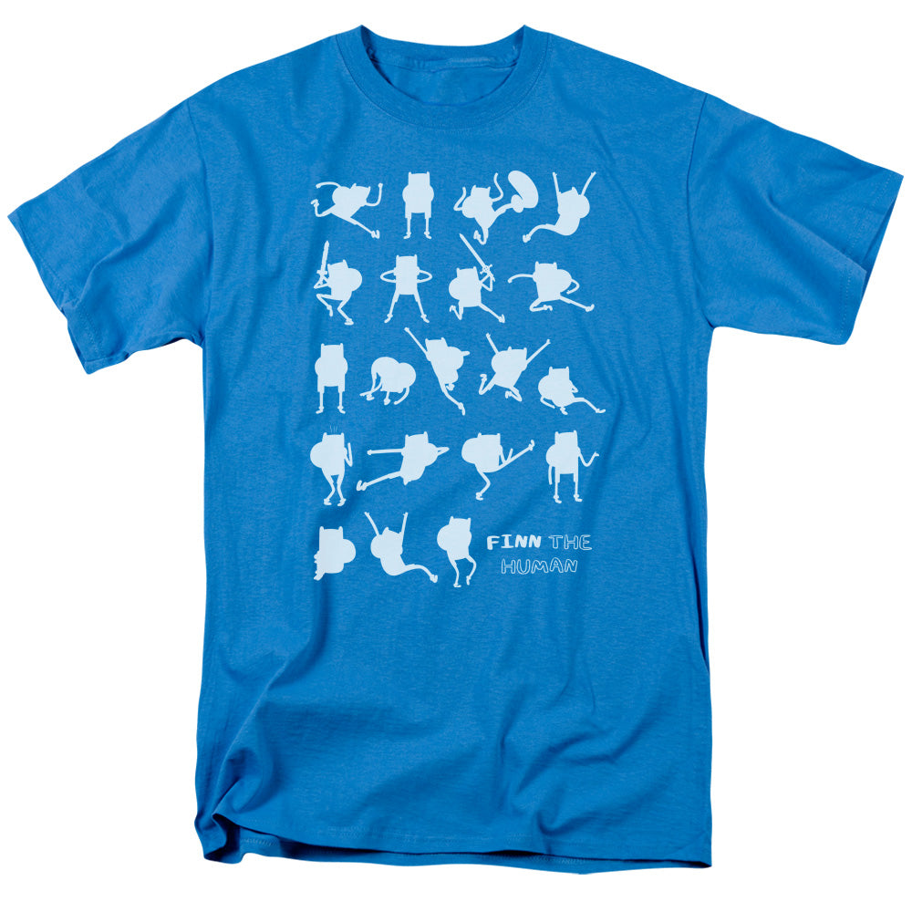 AN OFFCIALLY LICENSED ADVENTURE TIME FINN THE HUMAN MEN'S REGULAR FIT T-SHIRT TURQUOISE