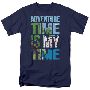 AN OFFCIALLY LICENSED ADVENTURE TIME MY TIME MEN'S REGULAR FIT T-SHIRT NAVY