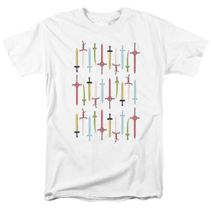 AN OFFCIALLY LICENSED ADVENTURE TIME SWORDS MEN'S REGULAR FIT T-SHIRT WHITE