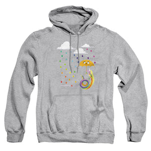 AN OFFCIALLY LICENSED ADVENTURE TIME LADY IN THE RAIN ADULT UNISEX PULLOVER HOODIE ATHLETIC HEATHER