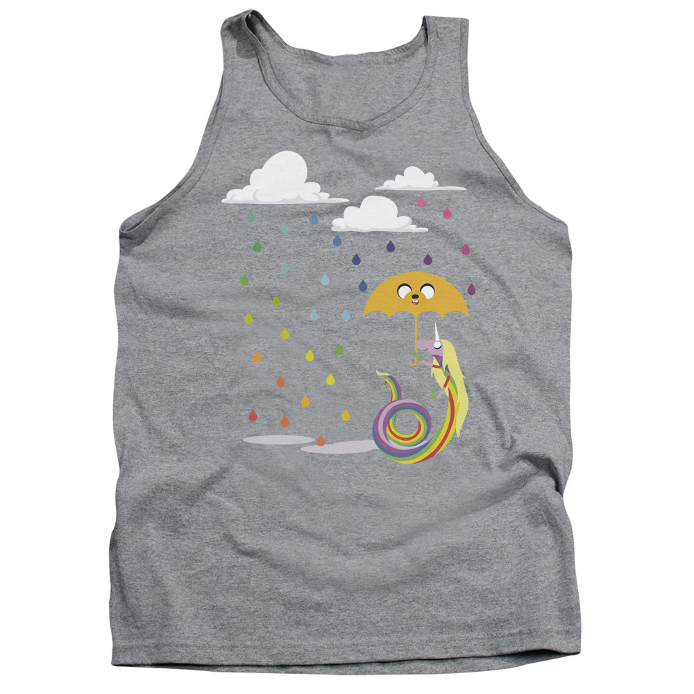 AN OFFCIALLY LICENSED ADVENTURE TIME LADY IN THE RAIN ADULT UNISEX TANK TOP ATHLETIC HEATHER