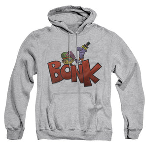AN OFFCIALLY LICENSED DEXTERS LABORATORY BONK ADULT UNISEX PULLOVER HOODIE ATHLETIC HEATHER