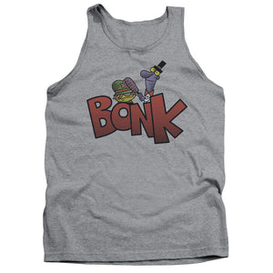 AN OFFCIALLY LICENSED DEXTERS LABORATORY BONK ADULT UNISEX TANK TOP ATHLETIC HEATHER