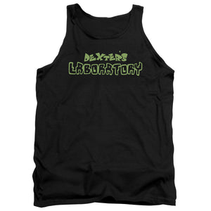 AN OFFCIALLY LICENSED DEXTERS LABORATORY DEXTERS LOGO ADULT UNISEX TANK TOP BLACK