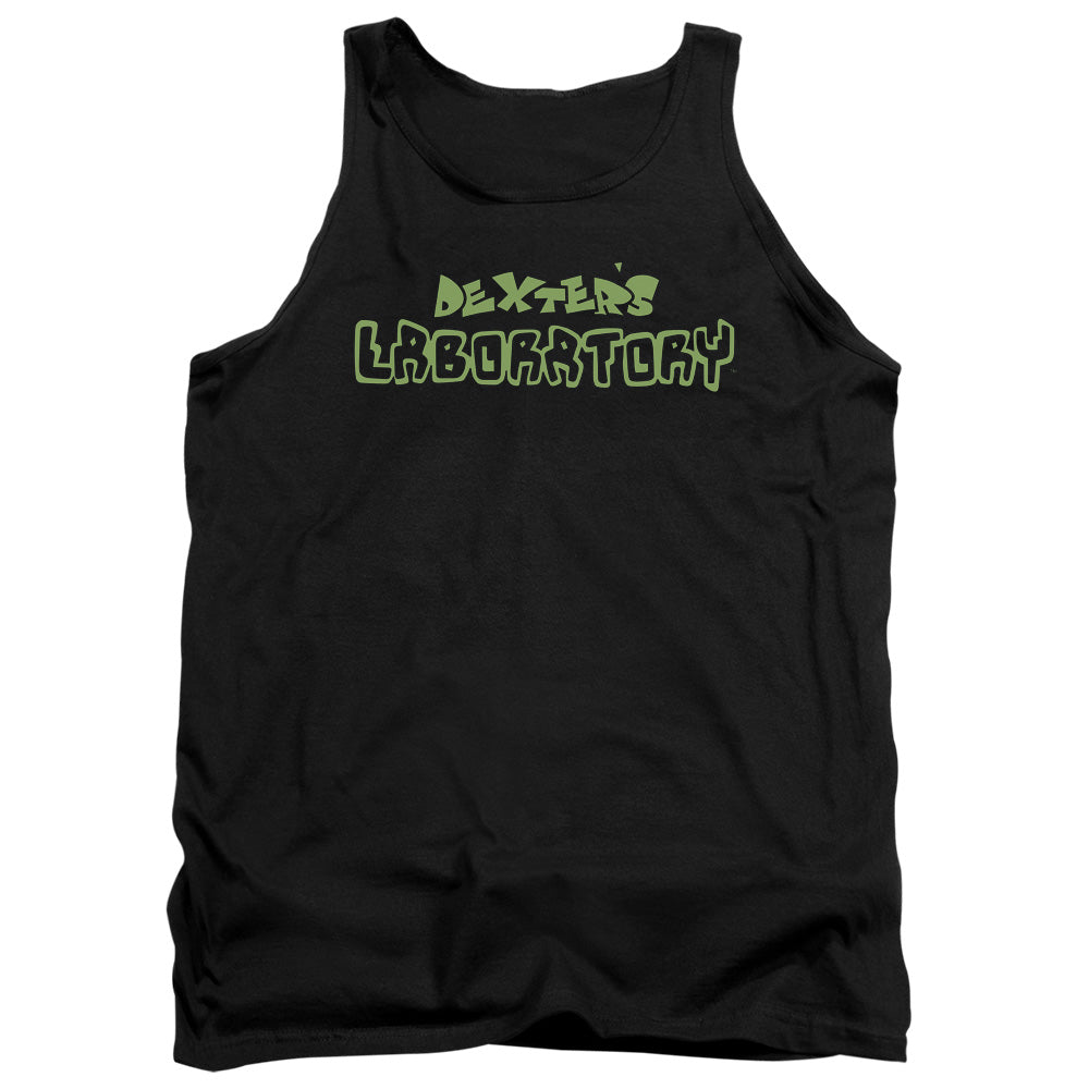 AN OFFCIALLY LICENSED DEXTERS LABORATORY DEXTERS LOGO ADULT UNISEX TANK TOP BLACK
