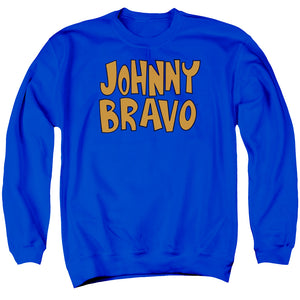 AN OFFCIALLY LICENSED JOHNNY BRAVO JB LOGO ADULT UNISEX CREWNECK SWEATSHIRT ROYAL