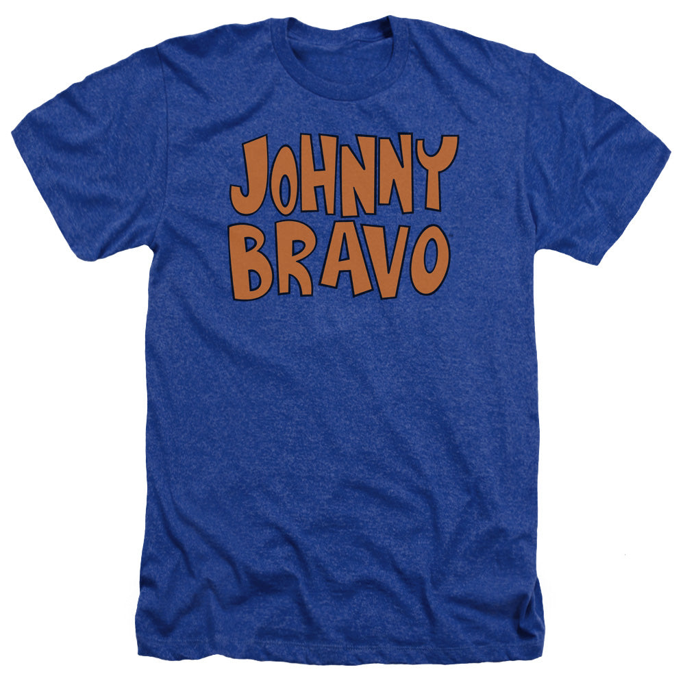 AN OFFCIALLY LICENSED JOHNNY BRAVO JB LOGO MEN'S HEATHER T-SHIRT ROYAL
