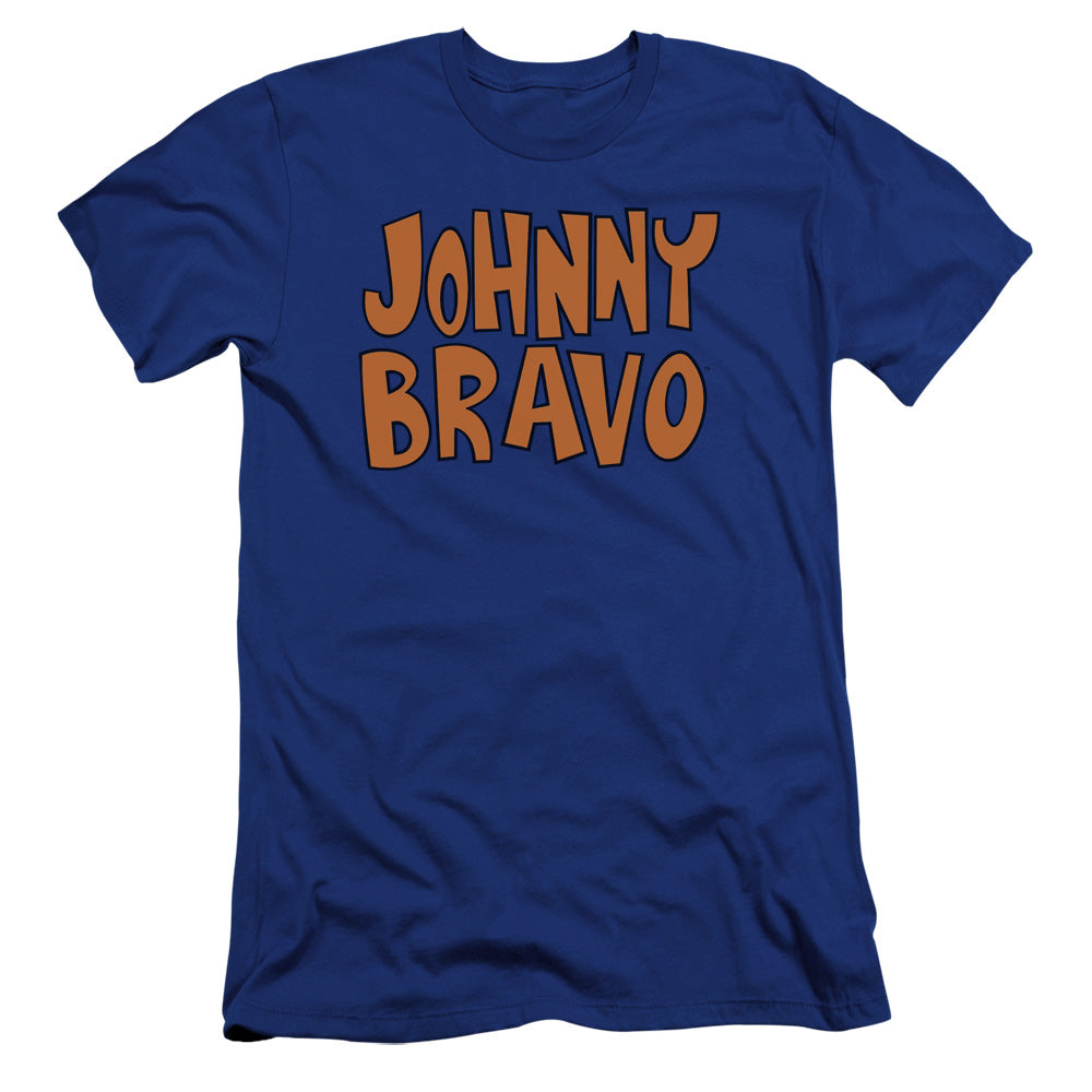 AN OFFCIALLY LICENSED JOHNNY BRAVO JB LOGO MEN'S PREMIUM SLIM FIT T-SHIRT ROYAL