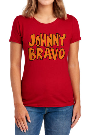 AN OFFCIALLY LICENSED JOHNNY BRAVO JB LOGO WOMEN'S REGULAR FIT T-SHIRT ROYAL