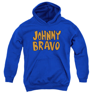 AN OFFCIALLY LICENSED JOHNNY BRAVO JB LOGO YOUTH HOODIE ROYAL