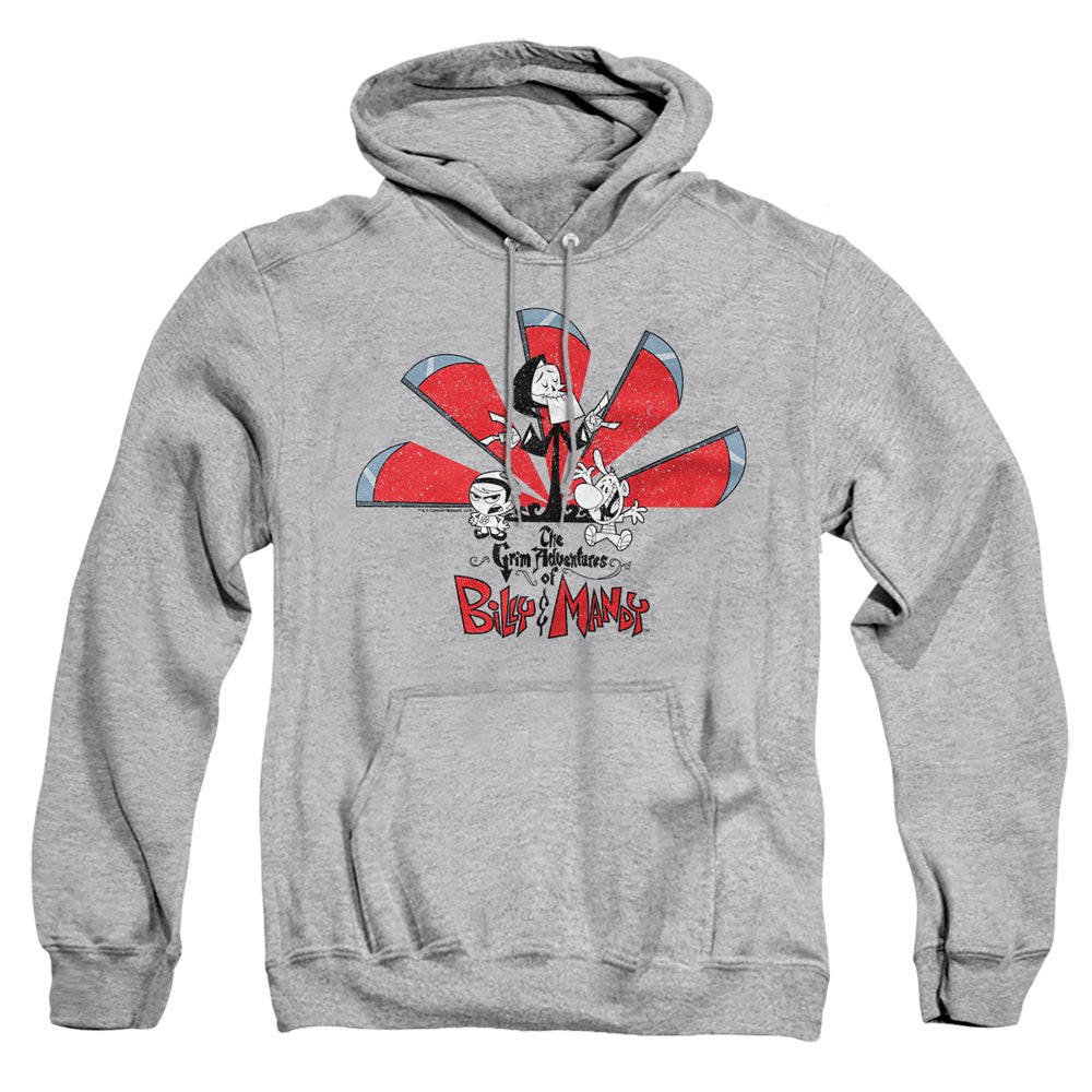 AN OFFCIALLY LICENSED GRIM ADVENTURES OF BILLY AND MANDY GRIM ADVENTURES ADULT UNISEX PULLOVER HOODIE ATHLETIC HEATHER