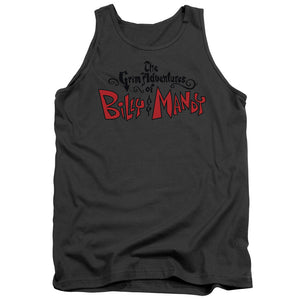 AN OFFCIALLY LICENSED GRIM ADVENTURES OF BILLY AND MANDY GRIM LOGO ADULT UNISEX TANK TOP CHARCOAL