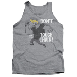 AN OFFCIALLY LICENSED JOHNNY BRAVO HAIR ADULT UNISEX TANK TOP ATHLETIC HEATHER