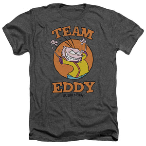 AN OFFCIALLY LICENSED ED EDD N EDDY TEAM EDDY MEN'S HEATHER T-SHIRT CHARCOAL