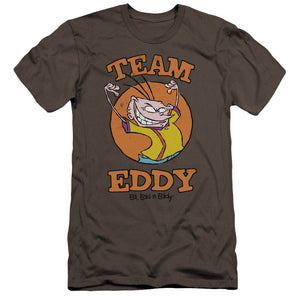 AN OFFCIALLY LICENSED ED EDD N EDDY TEAM EDDY MEN'S PREMIUM SLIM FIT T-SHIRT CHARCOAL