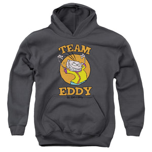 AN OFFCIALLY LICENSED ED EDD N EDDY TEAM EDDY YOUTH HOODIE CHARCOAL