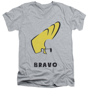 AN OFFCIALLY LICENSED JOHNNY BRAVO JOHNNY HAIR MEN'S V-NECK T-SHIRT ATHLETIC HEATHER