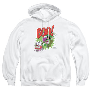 AN OFFCIALLY LICENSED COURAGE THE COWARDLY DOG STUPID DOG ADULT UNISEX PULLOVER HOODIE WHITE