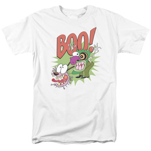 AN OFFCIALLY LICENSED COURAGE THE COWARDLY DOG STUPID DOG MEN'S REGULAR FIT T-SHIRT WHITE