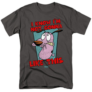 AN OFFCIALLY LICENSED COURAGE THE COWARDLY DOG NOT GONNA LIKE MEN'S REGULAR FIT T-SHIRT CHARCOAL