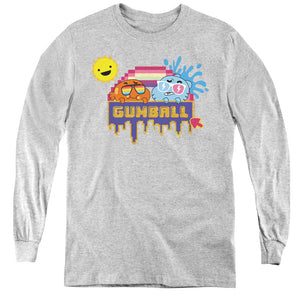AN OFFCIALLY LICENSED AMAZING WORLD OF GUMBALL SUNSHINE YOUTH LONG SLEEVE T-SHIRT ATHLETIC HEATHER
