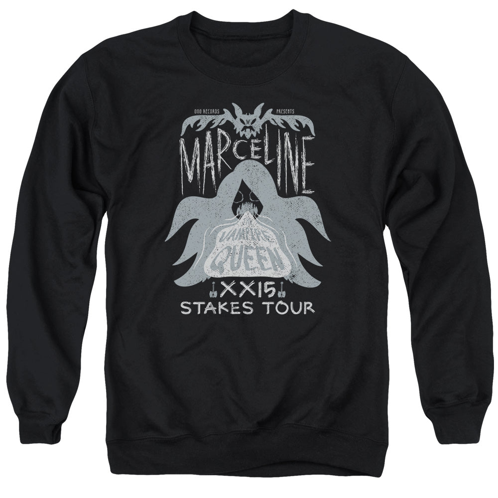 AN OFFCIALLY LICENSED ADVENTURE TIME MARCELINE CONCERT ADULT UNISEX CREWNECK SWEATSHIRT BLACK