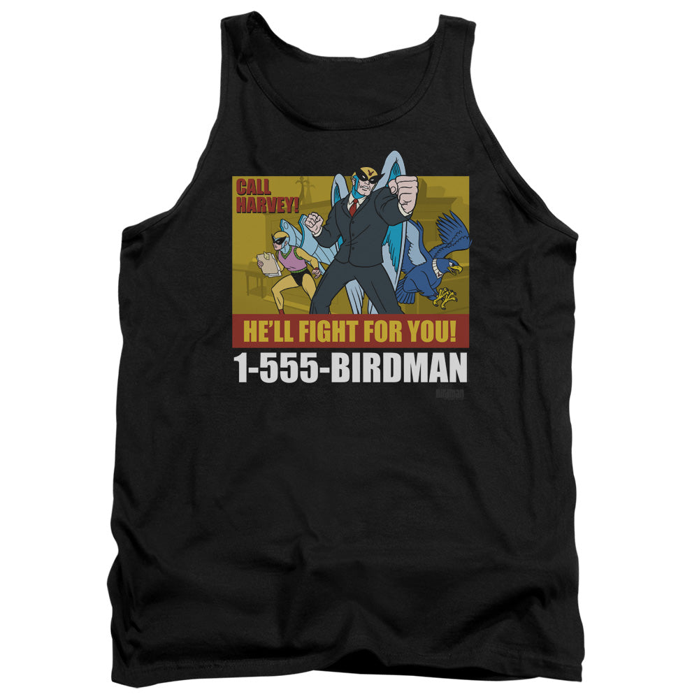 AN OFFCIALLY LICENSED HARVEY BIRDMAN BIRDMAN AD ADULT UNISEX TANK TOP BLACK
